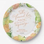 Hauptpresse | Citrus Floral Brautparty Pappteller (Vorderseite)
