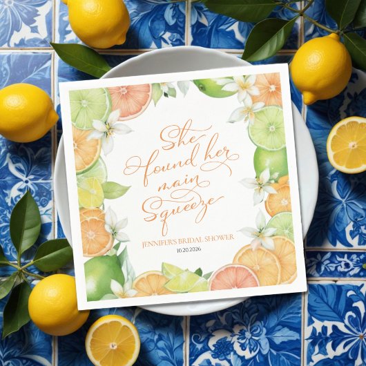 Hauptpresse | Citrus Floral Brautparty Serviette