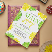 Hauptpresse Citrus Lemon Limones Brautparty Einladung