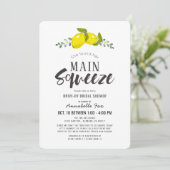 Hauptpresse Einfaches Lemon Drive-by-Brautparty Einladung (Stehend Vorderseite)