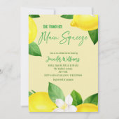 Hauptpresse Elegante Lemon Yellow Citrus Dusche Einladung (Vorderseite)