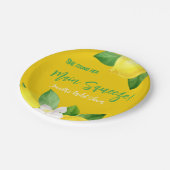 Hauptpresse Elegante Lemon Yellow Citrus Dusche Pappteller (Schrägansicht)