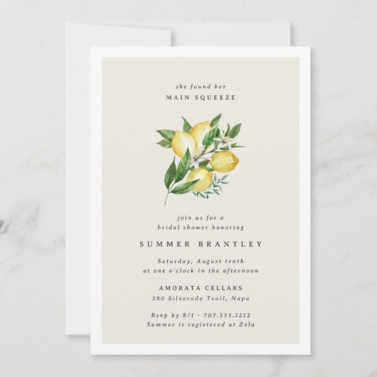 Hauptpresse Elegantes botanisches Brautparty Einladung (Vorderseite)