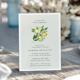 Hauptpresse Elegantes botanisches Brautparty Einladung