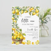 Hauptpresse Lemon Babydusche Einladung (Stehend Vorderseite)