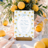 Hauptpresse Lemon Blue Bow Italienisches Brautpart Einladung