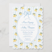 Hauptpresse Lemon Blue Bow Italienisches Brautpart Einladung (Vorderseite)