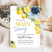 Hauptpresse Lemon Blue Floral Brautparty Einladung