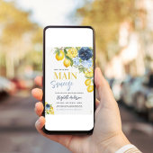 Hauptpresse Lemon Blue Floral Brautparty Einladung