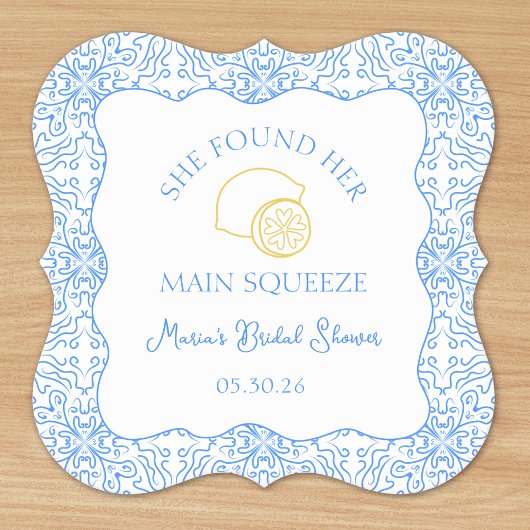 Hauptpresse Lemon & Blue Tiles Brautparty Untersetzer