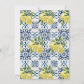 Hauptpresse Lemon Blue Tiles Modernes Brautparty Einladung (Rückseite)
