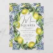 Hauptpresse Lemon Blue Tiles Modernes Brautparty Einladung (Vorne/Hinten)