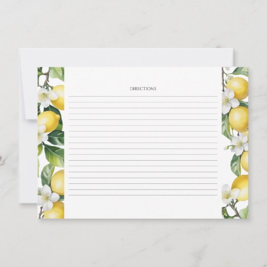 Hauptpresse | Lemon Brautparty Rezept Cards Einladung (Rückseite)