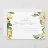 Hauptpresse | Lemon Brautparty Rezept Cards Einladung (Vorderseite)