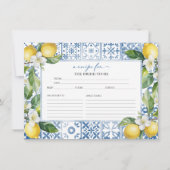 Hauptpresse | Lemon Brautparty Rezept Cards Einladung (Vorderseite)