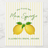 Hauptpresse Lemon Brautparty Weinetikett (Einzelnes Label)