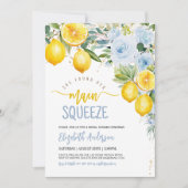 Hauptpresse Lemon Citrus Blue Brautparty Einladung (Vorderseite)