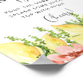 Hauptpresse Lemon Floral Mimosa Bar Drink Zeichen Poster (Ecke)