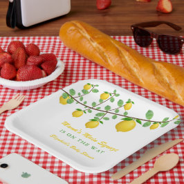 Hauptpresse Lemon Gender Neutral Baby Dusche Pappteller