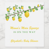 Hauptpresse Lemon Gender Neutral Baby Dusche Weinetikett (Einzelnes Label)