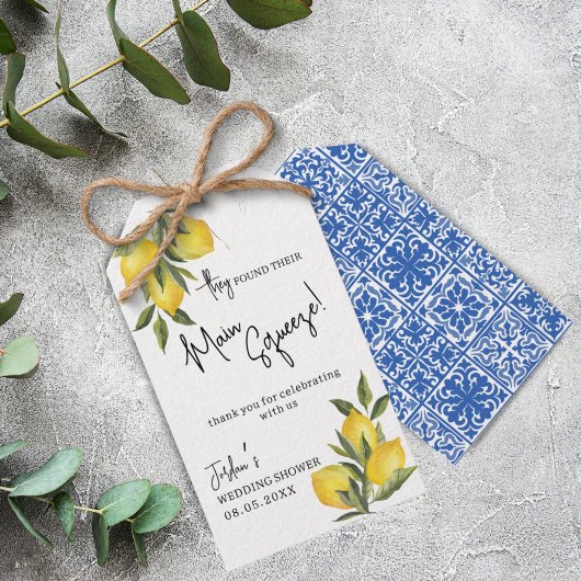 Hauptpresse Lemon Mediterrane Fliesendusche Gefall Geschenkanhänger