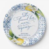 Hauptpresse | Lemon Mediterranes Brautparty Pappteller (Vorderseite)