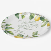 Hauptpresse | Lemon Mediterranes Brautparty Pappteller (Schrägansicht)