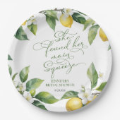 Hauptpresse | Lemon Mediterranes Brautparty Pappteller (Vorderseite)