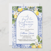 Hauptpresse Lemon Mittelmeer Brautparty Einladung (Vorderseite)