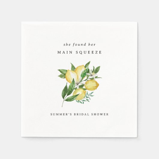 Hauptpresse Lemon Themed Brautparty Serviette (Vorderseite)