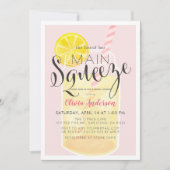 Hauptpresse Lemonade Mason Jar Pink Brautparty Einladung (Vorderseite)