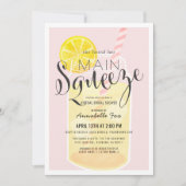 Hauptpresse Lemonade Pink Virtual Brautparty Einladung (Vorderseite)