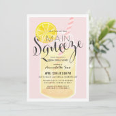 Hauptpresse Lemonade Pink Virtual Brautparty Einladung (Stehend Vorderseite)