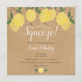 Hauptpresse Lemons Rustic Square Brautparty Einladung