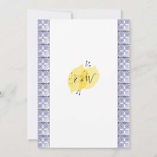 Hauptpresse Lemons Tiles Monogram Brautparty Einladung (Rückseite)