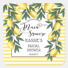 Hauptpresse Lemons Tropical Brautparty Square Quadratischer Aufkleber