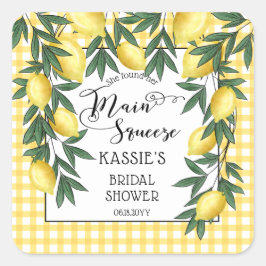Hauptpresse Lemons Tropisches Brautparty Quadratischer Aufkleber