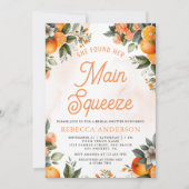 Hauptpresse Mandarine Orange Citrus Brautparty Einladung (Vorderseite)