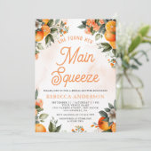 Hauptpresse Mandarine Orange Citrus Brautparty Einladung (Stehend Vorderseite)