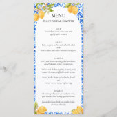Hauptpresse | Mediterranean Tiles Lemon Bridal Menükarte (Vorderseite)