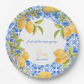 Hauptpresse Mittelmeer Tiles Lemons Bridal Pappteller (Vorderseite)