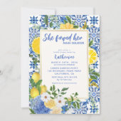 Hauptpresse Mittelmeer Zitronen Brautparty Einladung (Vorderseite)