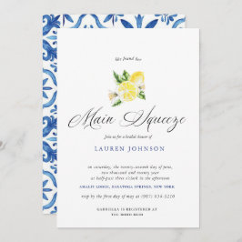 Hauptpresse Moderne Wasserfarbe Lemon Bridal Einladung