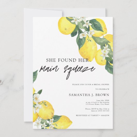 Hauptpresse Modernes Summer Brautparty Einladung (Vorderseite)