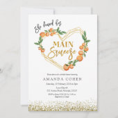 Hauptpresse Orange Brautdusche Einladung (Vorderseite)