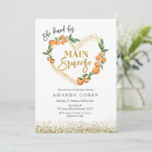 Hauptpresse Orange Brautdusche Einladung (Stehend Vorderseite)