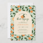 Hauptpresse Orange Citrus Bridal Brunch Einladung (Vorderseite)