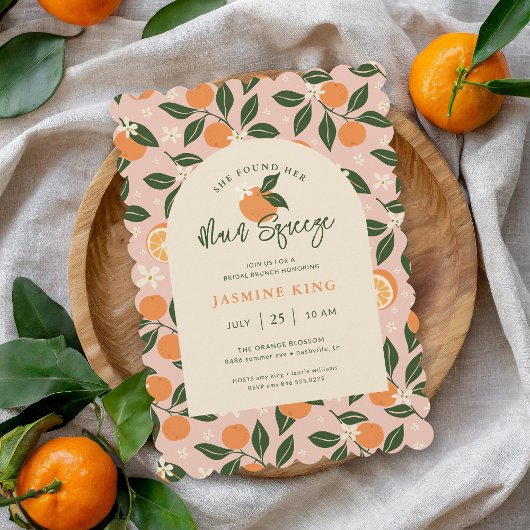 Hauptpresse Orange Citrus Bridal Brunch Einladung