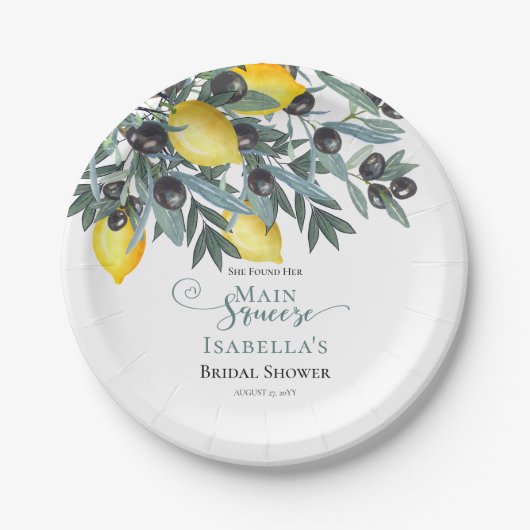 Hauptpresse | Schwarzes Brautparty Pappteller (Vorderseite)