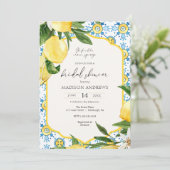 Hauptpresse Vintag Lemon Brautparty Einladung (Stehend Vorderseite)